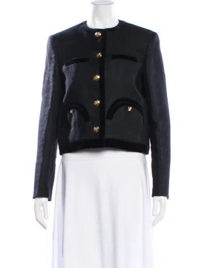 Pre-owned Blazé Milano Linen Evening Jacket W/ Tags In Black