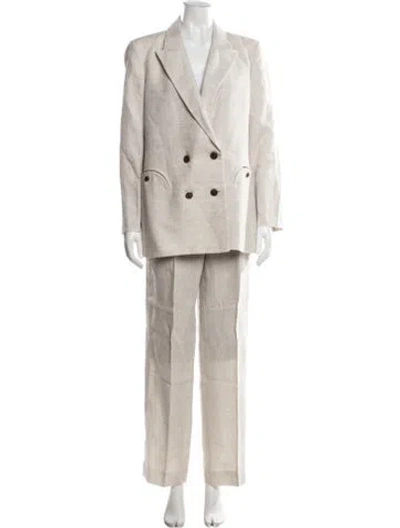 Pre-owned Blazé Milano Linen Pantsuit In Neutral