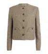 Blazé Milano Linen-silk-cotton Bolero Jacket In Beige