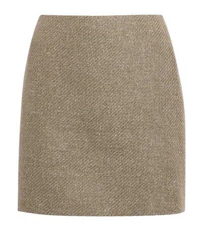 Blazé Milano Linen-silk-cotton Coci Mini Skirt In Beige