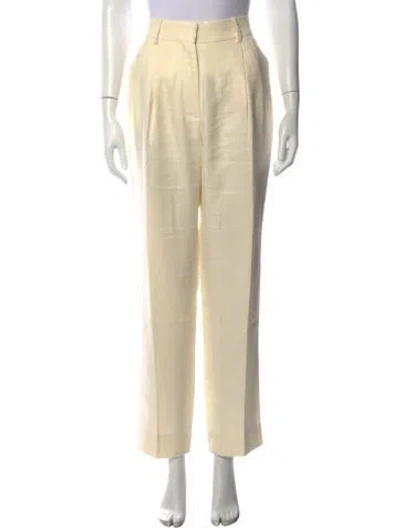 Pre-owned Blazé Milano Linen Straight Leg Pants In Neutrals