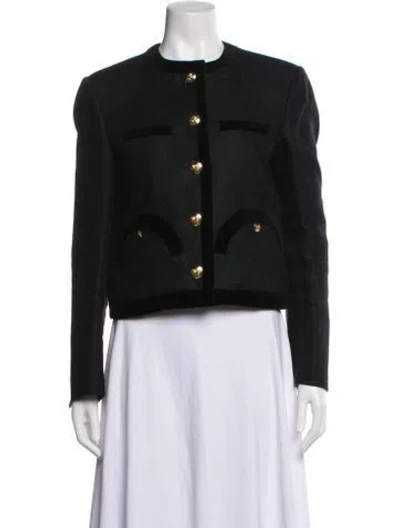 Pre-owned Blazé Milano Linen Tweed Pattern Blazer In Black