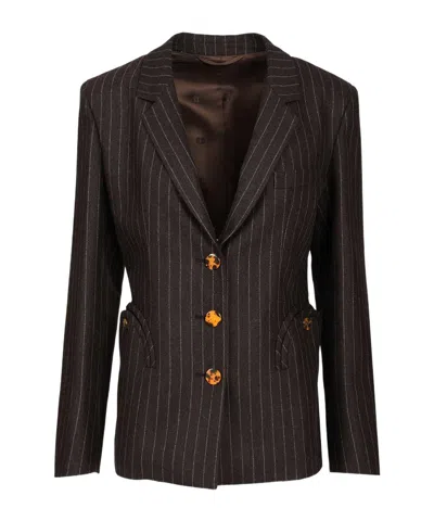 Blazé Milano Long Sleeve Blazer In Brown