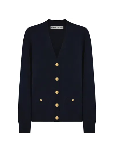 Blazé Milano Long-sleeve Cardigan In Black