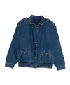 Blazé Milano Elasticated Pocket Denim Jacket In Blue