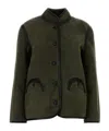 Blazé Milano Mohair-wool-blend Curly Jacket In Green
