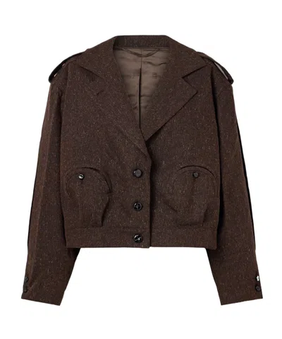 Blazé Milano Kiso Wool-blend Canvas Jacket In Brown