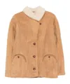 Blazé Milano Long-sleeved Leather Jacket In Brown
