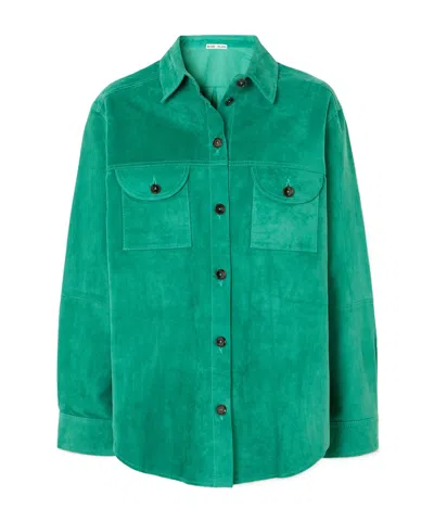 Blazé Milano Berber Suede Shirt In Green