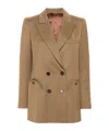 Blazé Milano Kamaxitha Double-breasted Blazer In Brown