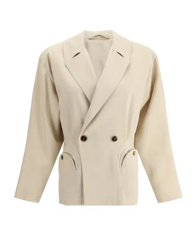 Blazé Milano Long-sleeved Suit Coat In Nude