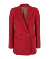 Blazé Milano Red Double-breasted Jacket With Peak Revers In Wool Woman In Red