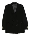 Blazé Milano Double-breasted V-neck Blazer In Black