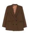 Blazé Milano Long-sleeved Suit Jacket In Brown