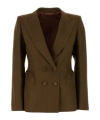 Blazé Milano Linen Blazer Featuring Structured Shoulders In Green