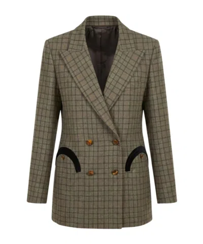 Blazé Milano Long-sleeve Blazer In Green