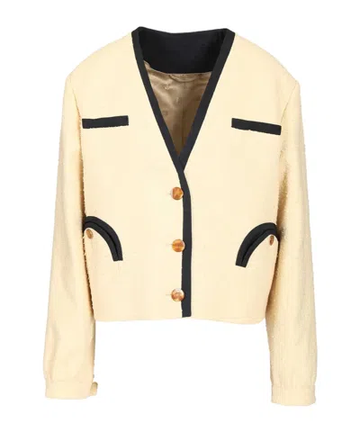 Blazé Milano Orinda Riviera Cropped Jacket In Neutral