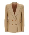 Blazé Milano Button Double-breasted Jacket In Brown