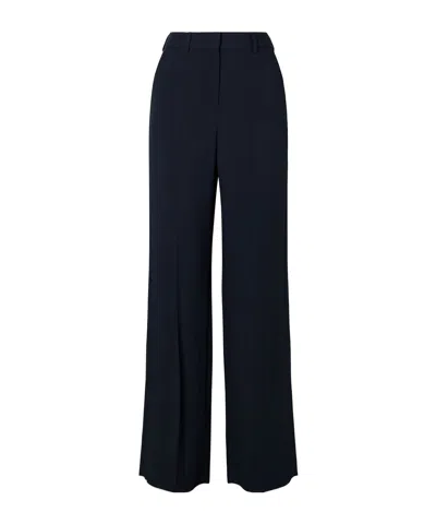 Blazé Milano Lundy Crepe Straight-leg Pants In Black