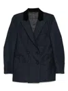 Blazé Milano Blaze Milano  Dark Blue Wool And Mohair Blazer Maine In Blue