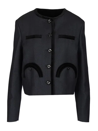 Blazé Milano Maine Shamo Bolero Jackets Blue In Black