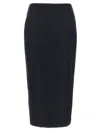Blazé Milano Blaze Milano Maine Sussex Longuette Wool Midi Skirt In Black