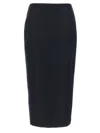 Blazé Milano Blaze Milano Maine Sussex Longuette Wool Midi Skirt In Black