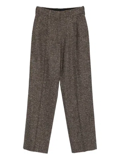 Blazé Milano Mélange-effect Trousers In Brown