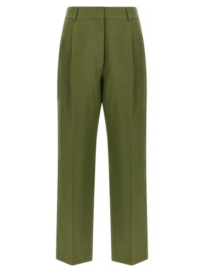 Blazé Milano Midday Fox Tailored Pleated Trousers Beltloops In Animal Print