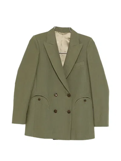 Blazé Milano Midday Double-breasted Pocket Blazer In Green