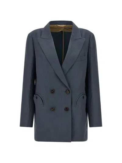 Blazé Milano Midday Sun Double Breasted Tailored Jacket In Blue