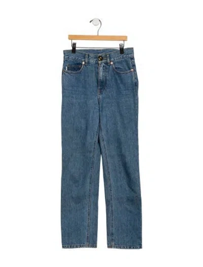 Pre-owned Blazé Milano Mid-rise Straight Leg Jeans In Blue