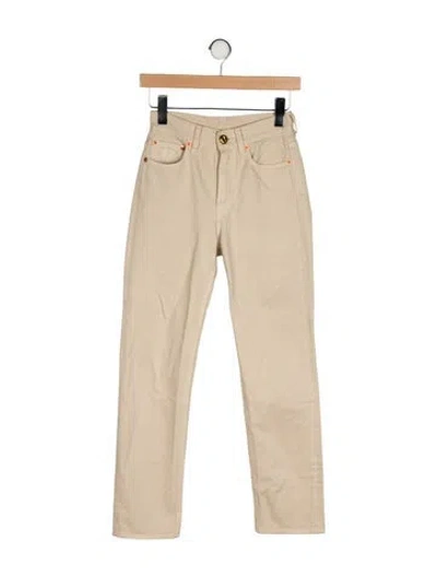 Pre-owned Blazé Milano Mid-rise Straight Leg Jeans In Neutral