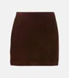 Blazé Milano Coci Suede Miniskirt In Braun