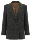 Blazé Milano 'everynight Miska' Structured Herringbone Blazer With Front Pockets
