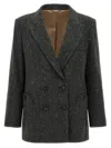 Blazé Milano 'everynight Miska' Structured Herringbone Blazer With Front Pockets In Gray