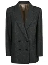 Blazé Milano 'everynight Miska' Structured Herringbone Blazer With Front Pockets In Grey