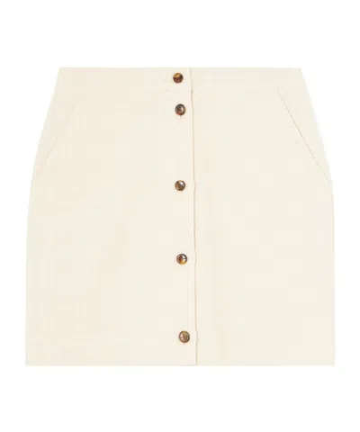 Blazé Milano Missy Appaloosa Cotton-blend Tweed Mini Skirt In Neutral