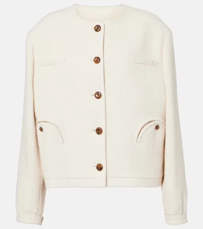 Blazé Milano Missy Gliss Cotton-blend Bolero Jacket In Beige