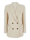 Blazé Milano 'missy' White Double-breasted Jacket With Peak Revers In White
