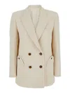 Blazé Milano 'missy' White Double-breasted Jacket With Peak Revers In White
