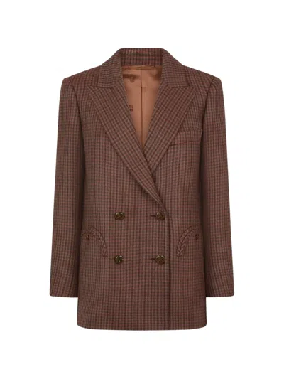 Blazé Milano Moat Double-breasted Blazer In Animal Print