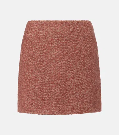 Blazé Milano Moody Coci Herringbone Miniskirt In Brown