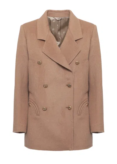 Blazé Milano Mylius Sealady Brown Double-breasted Camel Coat
