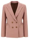 Blazé Milano Double-breasted Round-pockets Blazer In Pink