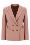 Blazé Milano Double-breasted Round-pockets Blazer In Pink