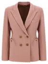 Blazé Milano Double-breasted Round-pockets Blazer In Pink