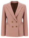 Blazé Milano Double-breasted Round-pockets Blazer In Pink