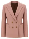 Blazé Milano Double-breasted Round-pockets Blazer In Pink
