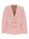 Blazé Milano Double-breasted Round-pockets Blazer In Pink